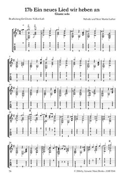 Martinus Luthers Saitenspiel für Gitarre solo oder Gesang & Gitarre, Noten und Tabulatur Beispiel