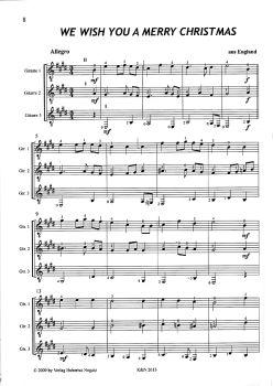 Kinast, Rainer: Merry Christmas, Christmas Carols for 3 guitars or guitar ensemble, sheet music sample