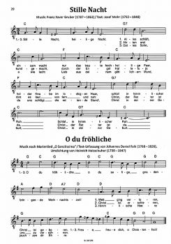 Morandell, Robert: Weihnachtslieder für Gitarrentiger, easy Christmas arrangements for guitar accompaniment, melody and solo, sheet music sample