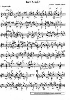 Moreno-Torroba, Federico: Five Pieces for Guitar solo, sheet music sample