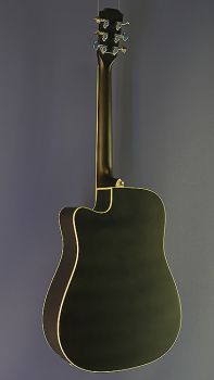 Akustikgitarre mit Tonabnehmer J.N. EZRA, Westerngitarre mit massiver Zederdecke, Dreadnought Form, Rückseite