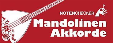 Notenchecker Mandolinen Akkorde, Akkordfächer, Grifftabelle