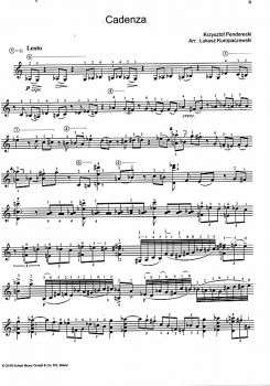 Penderecki, Krysztof: Arie e Cadenza for guitar solo, sheet music sample