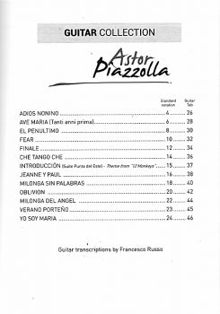 Piazzolla, Astor: Guitar Collection, sheet music for guitar solo