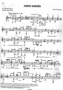 Piazzolla, Astor: The Last Tango, for guitar solo, arrangement Roland Dyens, sheet music sample
