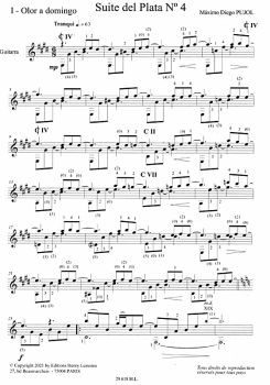 Pujol, Maximo Diego: Suite del Plata Nr. 4, guitar solo sheet music sample