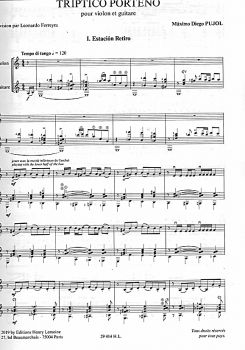 Pujol, Maximo Diego: Triptico Porteno for Violin and Guitar, sheet music sample