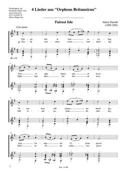 Purcell, Henry: 4 Songs from "Orpheus Britannicus" for Voice and Guitar, sheet music sample