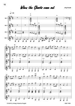 Jörg Pusak Roque Four for four guitars or guitar ensemble, sheet music sample