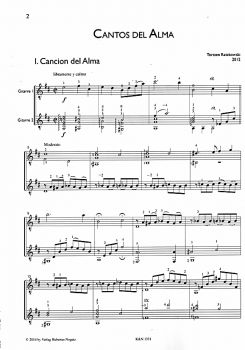 Ratzkowski, Torsten. Cantos del Alma, 3 Pieces for 2 Guitars, sheet music sample
