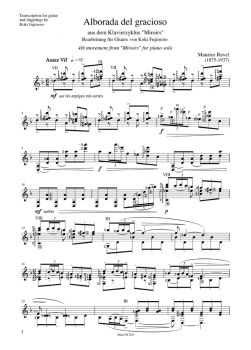 Ravel, Maurice: Alborada del gracioso from “Miroirs” for guitar solo, sheet music sample