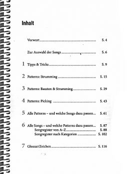 Payr, Fabian und Reimer, Peter: Der Große Pattern-Guide, 125 Anschlagmuster für Gitarre Inhalt