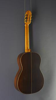 Preview: Ricardo Moreno C-P 63 Spruce, Spanish guitar with a 63 cm short scale - with solid spruce top and rosewood on sides and back, back view