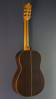 Ricardo Moreno, Tarrega Spruce model, solid guitar made of spruce and rosewood, Spanish classical guitar, back view