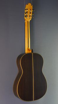 Ricardo Moreno, Tarrega Cedar model, solid guitar made of cedar and rosewood, Spanish classical guitar, back view