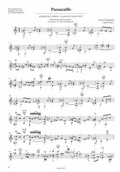 Preview: Roncalli, Ludovico and Couperin, Louis: Two Passacaglias for guitar solo, sheet music sample