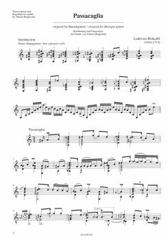 Preview: Roncalli, Ludovico and Couperin, Louis: Two Passacaglias for guitar solo, sheet music sample