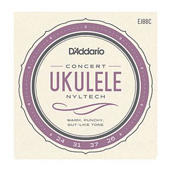 Ukulele-Strings D`Addario EJ88C Nyltech, for Concert Ukulele