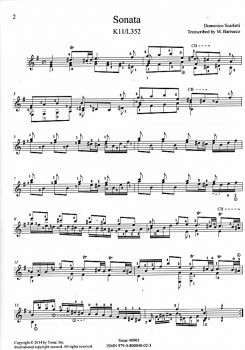 Scarlatti, Domenico: Five Sonatas, K11 K32, K27, K474, K531, Bearb. Manuel Barrueco, Gitarre solo, Noten Beispiel
