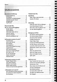 Schmidt, Stephan: Children`s Songs with easy chords for guitar, Songbook content