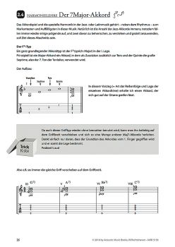 Schneider, Silvio: The Easy Way to Blue Bossa, Guitar workshop for Latin American music, notes and tab sample