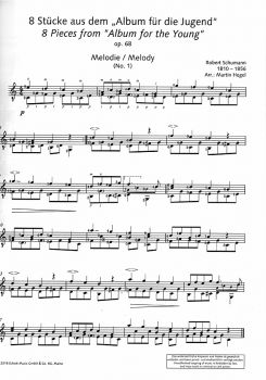 Schumann, Robert: Schumann for Guitar - 30 Transkriptionen für Gitarre solo, Noten  Beispiel