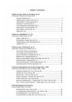 Schumann, Robert: Schumann for Guitar - 30 Transcriptions for guitar solo, sheet music, content