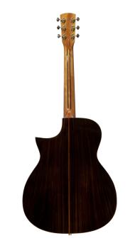 Preview: Shape O-415 HG CEB, vollmassive Gitarre in OM-Form, massive Fichtendecke, Palisander, Cutaway, Pickup, Armrest, Akustikgitarre  Rückseite
