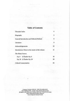 Sor, Fernando: Collected Works for Guitar Vol. 1, Advanced Studies, Gitarre solo, fortgeschrittene Etüden, Noten Inhalt