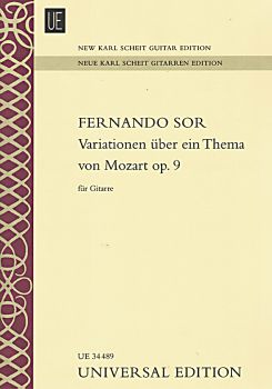 Sor, Fernando: Variations on a Theme by Mozart op. 9 for solo guitar, sheet music