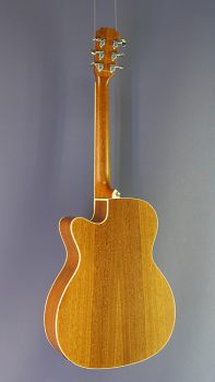 Akustikgitarre mit Tonabnehmer J.N. EZRA, Westerngitarre mit massiver Zederdecke, OM Form, sunburst, Rückseite