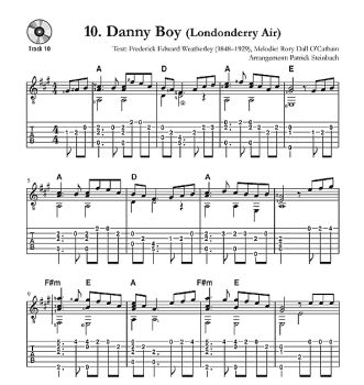 Steinbach, Patrick: Irish Guitar Tunes for solo guitar or melody instrument and guitar,  standard notation and tab sample