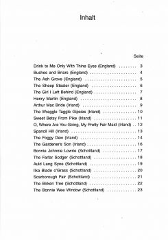 Teschner, Hans Joachim: Fridolins Reisetagebuch 2 - England, Irland, Schottland für 2 Gitarren oder Altblockflöte und Gitarre, Noten Inhalt