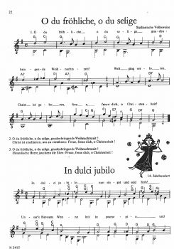 Teschner, Hans Joachim: Jingle Bells, Christmas Carols for guitar, sheet music sample