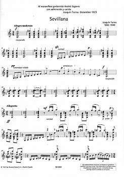 Turina, Joaquin: Obras para Guitarra, sheet music for guitar solo sample