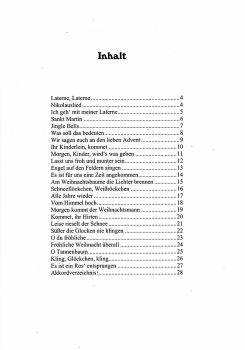 Wagenschein, Matthias. Advents- und Weihnachtslieder für Gitarre, einstimmig d-a1, Noten Inhalt