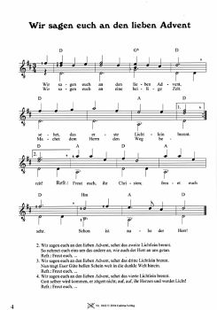 Wagenschein, Matthias: Advent and Christmas songs for guitar solo with basses, sheet music sample