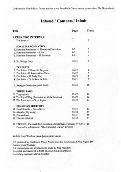 Wanders, Joep: Guitar Recital 2, leichte bis mittelschwere Stücke für Gitarre solo, Noten und Tabulatur Inhalt