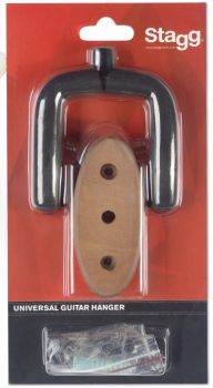 Wall hanger for guitar with oval wood base, Stagg