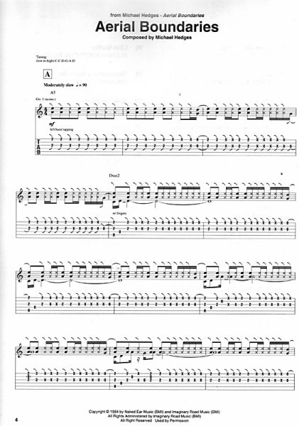 Acoustic Guitar Instrumentals, sheet music sample