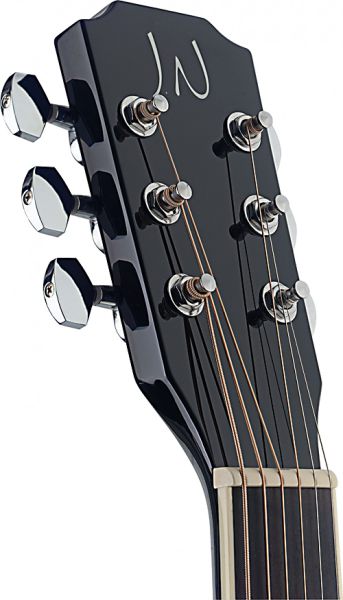 Acoustic guitar J. N. Bessie black, Stell-string Guitar with solid spruce top, head, tuning machines