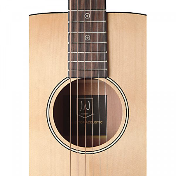 Acoustic guitar J. N. Bessie natural, steel string guitar with solid spruce top, label