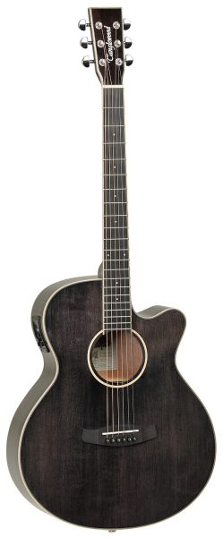 Acoustic guitar with Pickup, Tanglewood TW4 Super Folk Winterleaf, Black Shadow, guitar with solid top