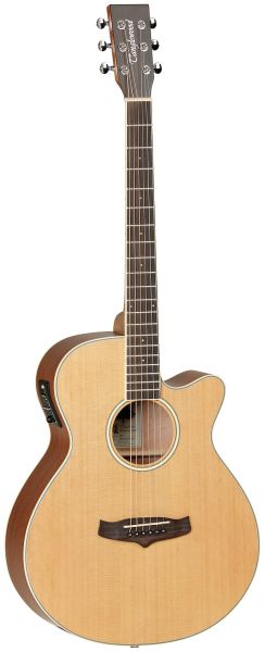 Akustikgitarre mit Tonabnehmer Tanglewood TW9 Super Folk Winterleaf, Gitarre mit massiver Zederdecke