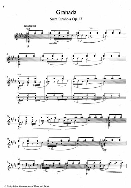Albeniz, Isaak: Albeniz Guitar Collection, Bearbeiter: Julian Bream, Gitarre solo Noten Beispiel