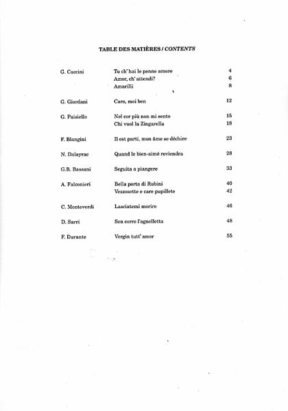 Arie Antiche Vol. 1 for Voice and Guitar, sheet music content
