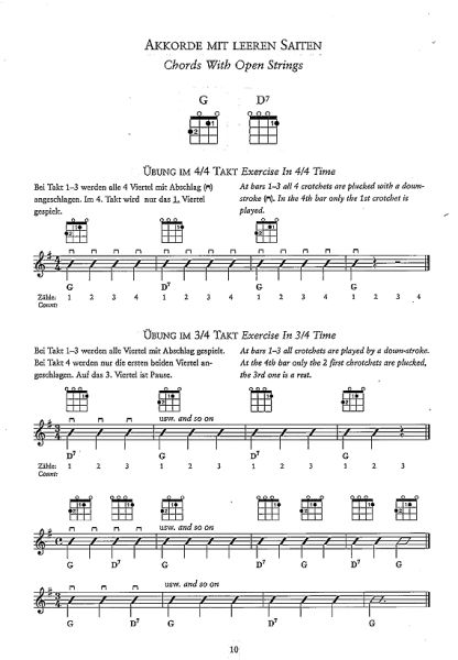 Artmeier, Fred: Schule für Ukulele, Stimmung: A,D,Fis,H, Noten Beispiel