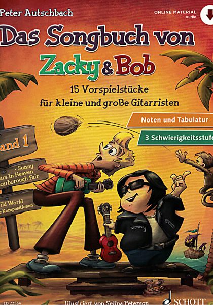 Autschbach, Peter: Das Songbuch von Zacky & Bob, 15 Vorspielstücke für Gitarre, Noten und Tabulatur