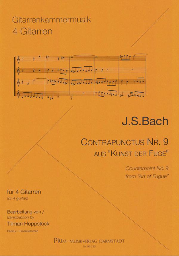 Bach, Johann Sebastian: Contrapunctus Nr. 9 aus die Kunst der Fuge, Gitarrenquartett oder Gitarrenorchester, Noten