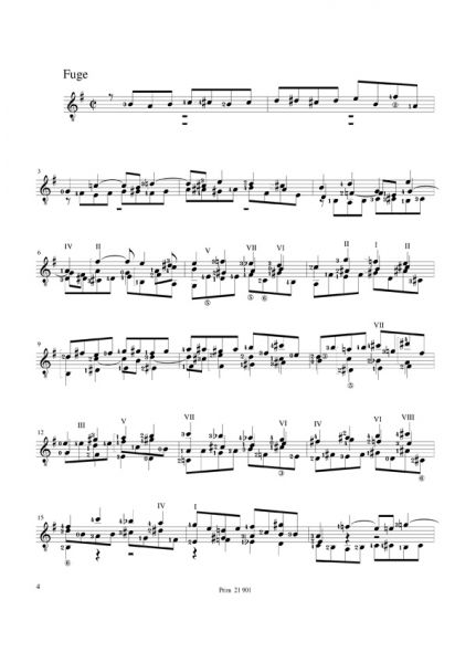 Bach, Johann Sebastian: Fantasy & Chomatic Fugue BWV 919/ 906, for guitar solo sheet music sample